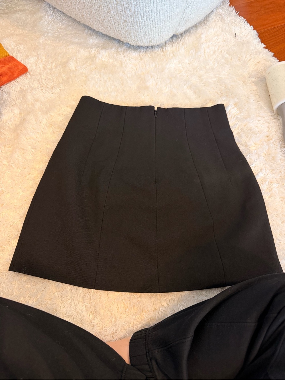 Zara Black Panelled High-Waist Mini Skirt